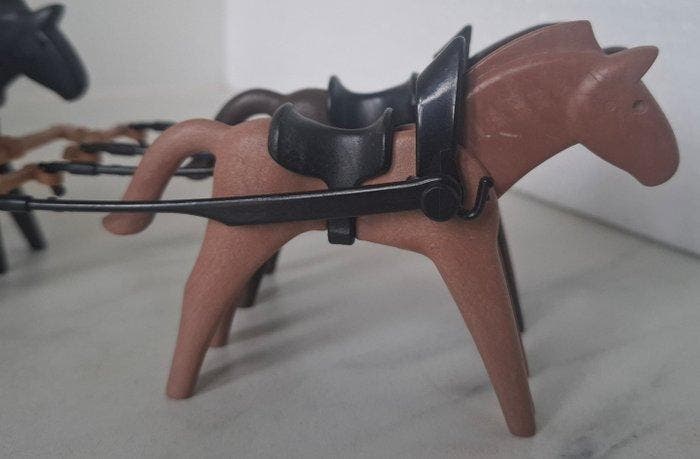 Play-Big - Speelgoed Playmobil Western huifkar met 4 span –, Antiquités & Art, Antiquités | Autres Antiquités