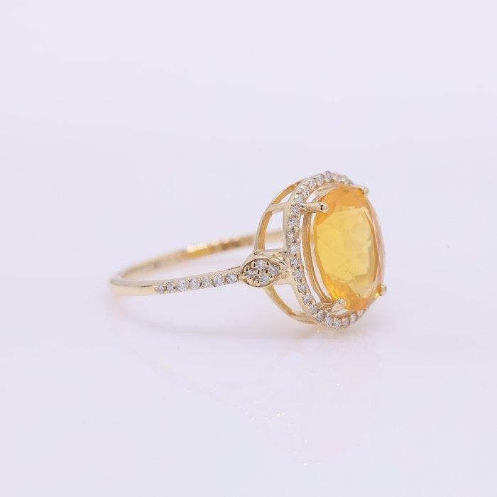 Zonder minimumprijs - Ring - 14 karaat Geel goud - 1.83ct., Handtassen en Accessoires, Ringen