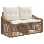 vidaXL Tuin Sofa 2-Aantal zitplaatsen Beige poly rattan, Verzenden, Nieuw