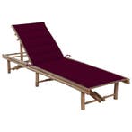 vidaXL Ligbed met kussen bamboe, Tuin en Terras, Verzenden, Nieuw