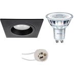 LED Spot Set - 6W Vierkante Inbouwspot - Mat Zwart & Witte S, Huis en Inrichting, Lampen | Spots, Verzenden, Nieuw