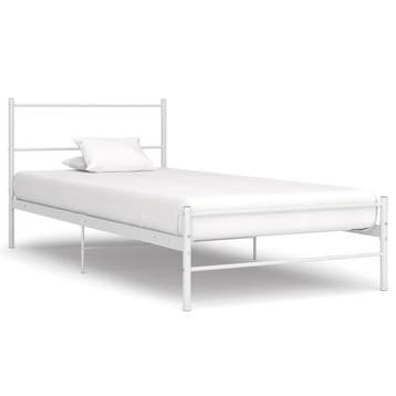vidaXL Bedframe metaal wit 100x200 cm, Verzenden