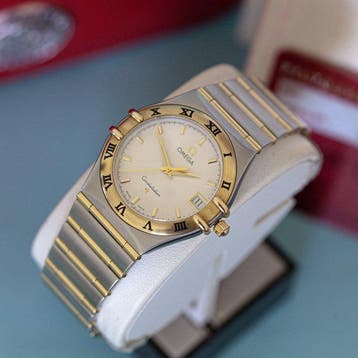 Omega - Constellation Manhattan Full-Bar 18K Gold / Steel -, Nieuw