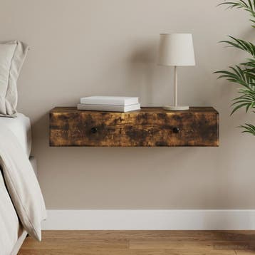 vidaXL Wandgemonteerde Zijtafel Gerookt eiken 87,5 x 34,5 x, Huis en Inrichting, Kasten | Overige, Verzenden, Nieuw