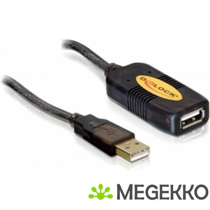 Delock 82446 Kabel USB 2.0 Verlengstuk, actief 10 m, Computers en Software, Overige Computers en Software, Nieuw, Verzenden