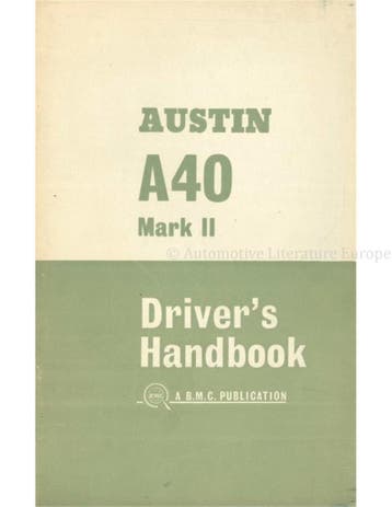 1964 AUSTIN A40 MARK II INSTRUCTIEBOEKJE ENGELS