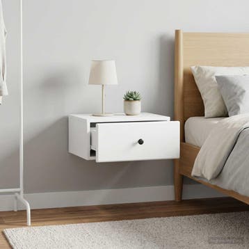 vidaXL Muurbevestigde Nachttafel 2 st Wit 49 x 34,5 x 20 cm, Verzenden