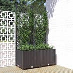 vidaXL Plantenbak met trellis zwart 80x40x136 cm PP, Verzenden