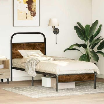 vidaXL Bedframe zonder matras bewerkt hout gerookt eiken, Verzenden