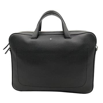 Montblanc - Grained Leather Slim Briefcase Black Silver Star, Nieuw