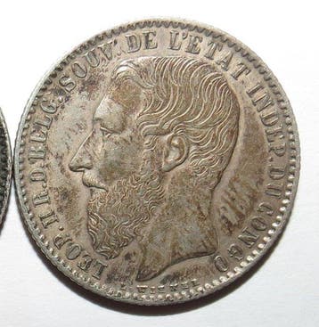 Belgisch-Congo. Leopold II. 1 Franc 1887 (Zonder, Postzegels en Munten