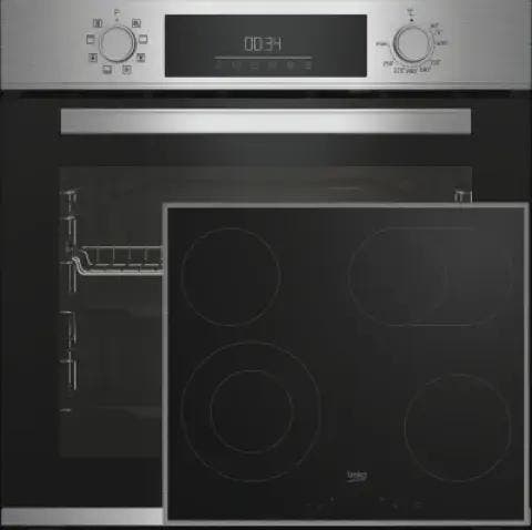 Beko BBSM12320X - Keramische kookplaat - 4 kookzones, Electroménager, Tables de cuisson, Enlèvement ou Envoi