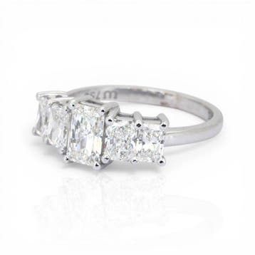Ring - 18 karaat Witgoud - 1.83ct. tw. Diamant (Natuurlijk), Nieuw