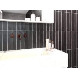 Wandtegel Ragno Sense Ink Langwerpig Zwart Mat 6,5x39,5, Nieuw, 20 tot 40 cm, 10 m² of meer, Wandtegels