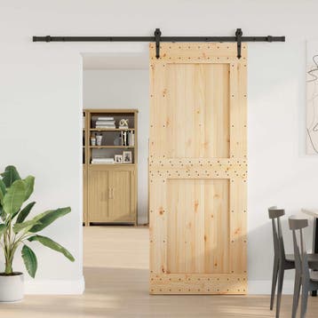 vidaXL Schuifdeur NARVIK Naturel en Zwart 90 x 210 cm (213,5, Verzenden, Nieuw