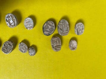 Oude Egypte, Nieuwe rijk - steatiet - Scarabee, Antiquités & Art