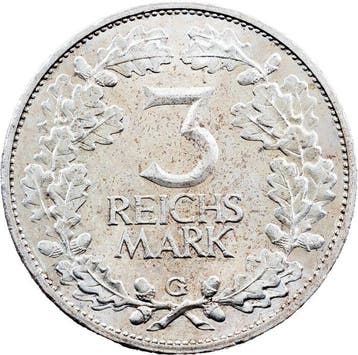 Duitsland, Weimar Republiek 3 Reichsmark 1925 / 1000th Year, Postzegels en Munten