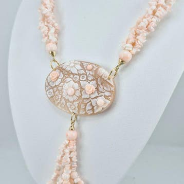 Koraal - Zilver - Halsketting - CORALLO ROSATO