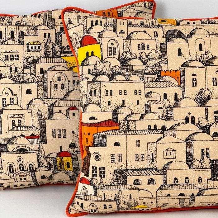 Fornasetti Notte su Gerusalemme - Kussen (2), Antiquités & Art, Tapis & Textile