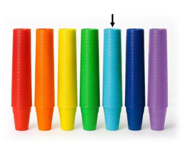 Set van 100 gekleurde feestbekers (lichtblauw), Verzenden, Nieuw