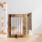 vidaXL Hondenhek met standaarden 2 pcs Oud hout 60 x 60 cm, Verzenden