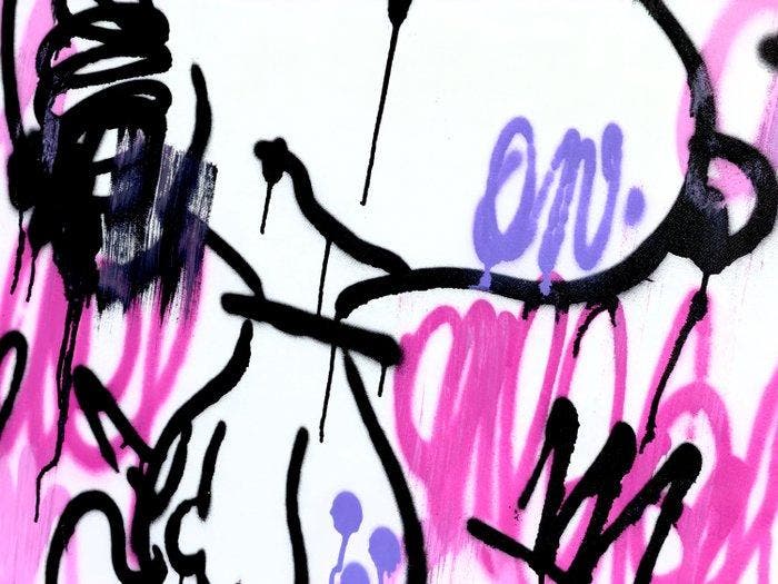 LAPSUS (1990) - Snoopy Camminata Rosa - XL, Antiek en Kunst, Kunst | Schilderijen | Modern