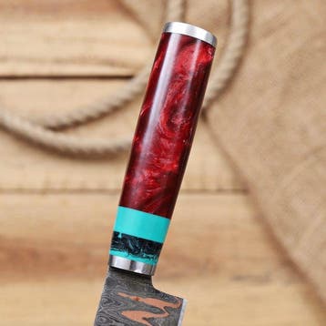 Forged Steel Kitchen Knife with Copper Core - Premium Handle
