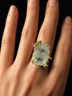 Zonder minimumprijs - Ring Zilver Amethist - Toermalijn -, Handtassen en Accessoires, Ringen, Nieuw