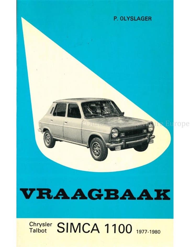 1977-1980 SIMCA (CHRYSLER | TALBOT) VRAAGBAAK NEDERLANDS, Auto diversen, Handleidingen en Instructieboekjes