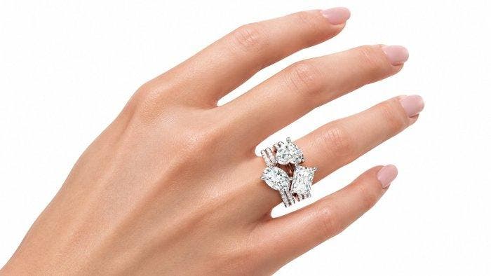 Ring - 14 karaat Roségoud - 3.68ct. tw. Diamant (Lab-grown), Bijoux, Sacs & Beauté, Bagues