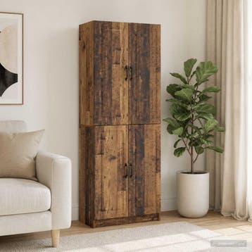 vidaXL Kast Set 2 st Bewerkt hout, Huis en Inrichting, Kasten | Dressoirs, Verzenden, Nieuw
