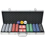 vidaXL Pokerset met 500 chips aluminium, Hobby en Vrije tijd, Verzenden, Nieuw