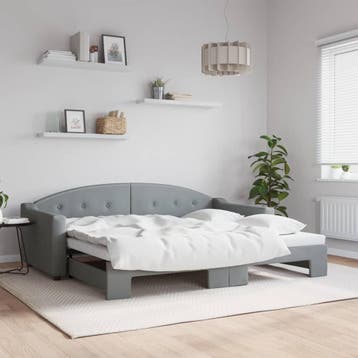 vidaXL Slaapbank met onderschuifbed 90x200 cm stof, Verzenden, Nieuw