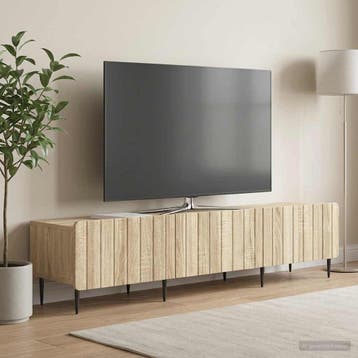 vidaXL TV Kast 147 x 34,5 x 32 cm Sonoma Eiken Bewerkt hout, Verzenden, Nieuw