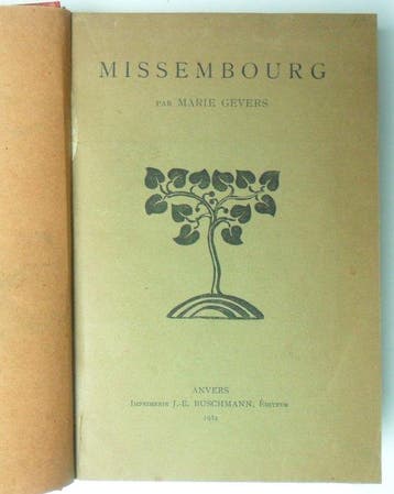 Signé ; Marie Gevers - Missembourg [envoi autographe signé