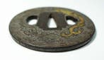 Themacollectie - Edo-periode ijzeren tsuba met dubbele draak