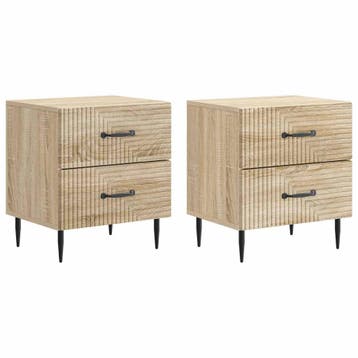 vidaXL Nachtkastje 2 pcs Sonoma Eiken 43 x 34,5 x 47,5 cm, Verzenden, Nieuw