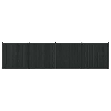 vidaXL Hekpaneel 4 pcs WPC en Aluminium Zwart, Verzenden, Nieuw