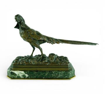 Henri Emile Adrien Trodoux - sculptuur, Pheasant - 30 cm -, Antiek en Kunst