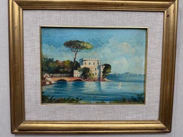 A. Colucci ( XIX-XX) - Marina con vista su Capri