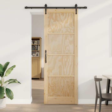 vidaXL Schuifdeur ORKDAL Naturel 83 x 232 cm Massief, Verzenden, Nieuw