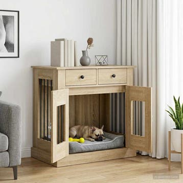vidaXL Hond kennel meubel Sonoma Eiken 80 x 47,5 x 80 cm, Verzenden