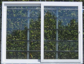 pvc schuifraam , schuifdeur , pui 270 x 210 wit / antraciet, Doe-het-zelf en Bouw, Kunststof, Gebruikt, 225 cm of meer, Ophalen of Verzenden