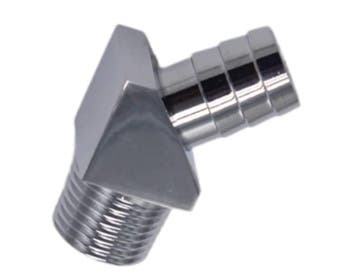 1/2 npt > 5/8 hose. 45 degree aluminium, Ophalen of Verzenden, Nieuw
