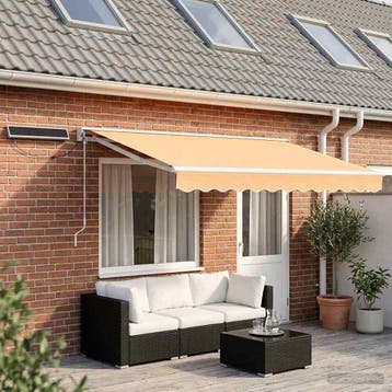 vidaXL Elektrisch Uitschuifbare Zonneluifel Zand 5 x 3 m, Verzenden