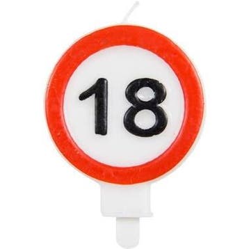 Kaars 18 Jaar Verkeersbord, Verzenden