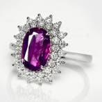 Zonder minimumprijs - Ring - 18 karaat Witgoud, GIA 2,51 ct, Nieuw