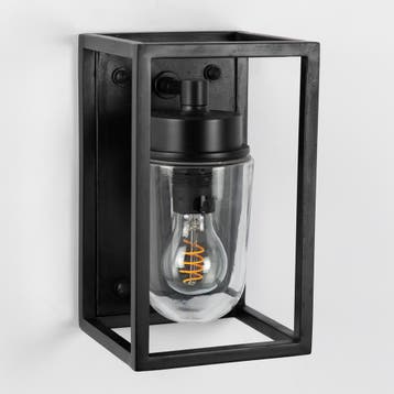 Strak & modern Wandlamp In-Outdoor Fitzroy Zwart, Tuin en Terras, Verzenden, Nieuw
