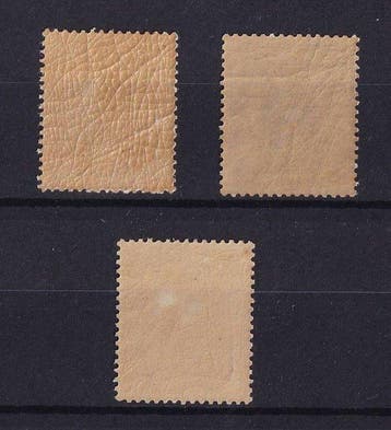 België 1869/1870 - Liggende leeuw 1c Groen, 2c Blauw en 8c, Gestempeld