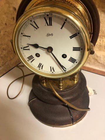 Scheepsklok en barometer set (2) - Vintage - Verguld messing